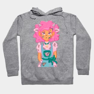 Cow little girl Hoodie